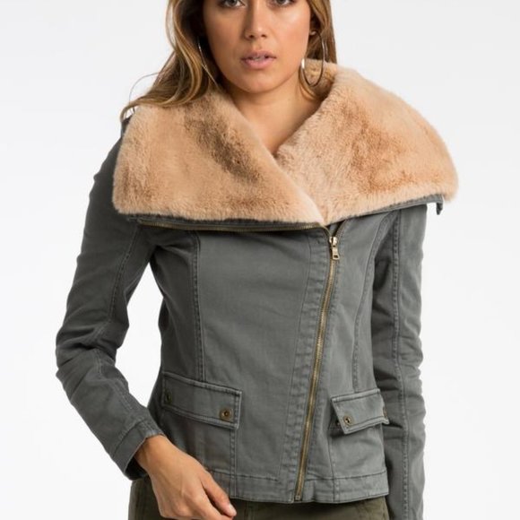 Anthropologie Jackets & Blazers - Marrakech Aviator Jacket Removable Faux Fur Collar